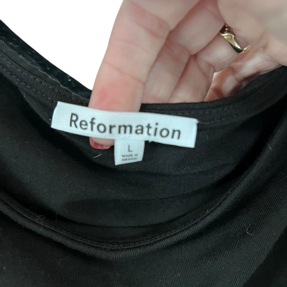Reformation Black Long Sleeve Top - Picture 2 of 6